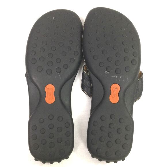 Born Leather Thong Open Toe Comfort Flip Flop Sandal Women's Black Size 9 - Picture 11 of 13
